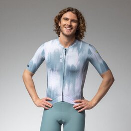ALÉ Koszulka kolarska z krótkim rękawem - PR-E ARGON - biały/niebieski