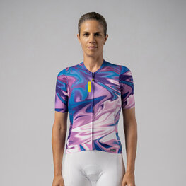 ALÉ Koszulka kolarska z krótkim rękawem - SMOOTHIE - fioletowy/niebieski