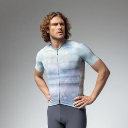 ALÉ Koszulka kolarska z krótkim rękawem - OFF ROAD - GRAVEL TRACCIA - biały/niebieski/fioletowy