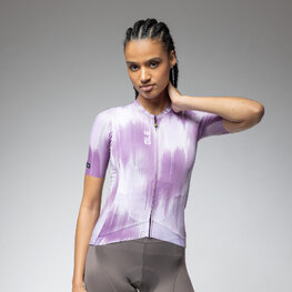 ALÉ Koszulka kolarska z krótkim rękawem - PR-E ARGON - fioletowy/biały