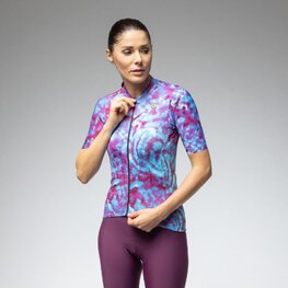 ALÉ Koszulka kolarska z krótkim rękawem - PR-E CLOROFILLA - niebieski/fioletowy