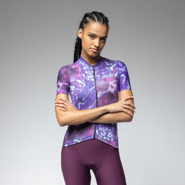 ALÉ Koszulka kolarska z krótkim rękawem - PRAGMA LINFA - fioletowy/niebieski