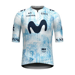 GOBIK Koszulka kolarska z krótkim rękawem - INFINITY MOVISTAR TEAM 24 - jasnoniebieski/biały