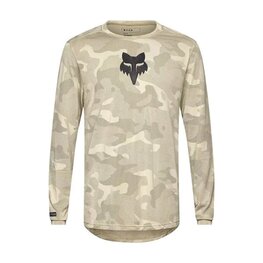 FOX Letnia koszulka kolarska z długim rękawem - RANGER TRU DRI - szary