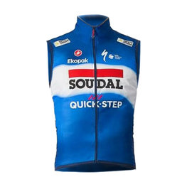 CASTELLI Kamizelka kolarska - SOUDAL QUICK-STEP 2024 PRO LIGHT WIND - niebieski/biały/czerwony