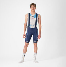 CASTELLI Krótkie spodnie kolarskie z szelkami - COMPETIZIONE 2 QUICK STEP 2025 - niebieski