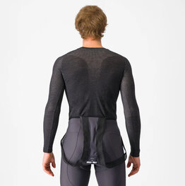 CASTELLI Kolarska koszulka z długim rękawem - MERINO - szary