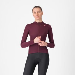 CASTELLI Zimowa koszulka kolarska z długim rękawem - ESPRESSO THERMAL W LS - czerwony