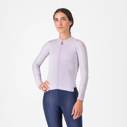 CASTELLI Letnia koszulka kolarska z długim rękawem - ESPRESSO - fioletowy