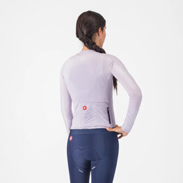 CASTELLI Letnia koszulka kolarska z długim rękawem - ESPRESSO - fioletowy