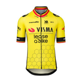 RAPIDGEAR Koszulka kolarska z krótkim rękawem - TEAM VISMA BELGIUM CHAMPION 2025 - żółty