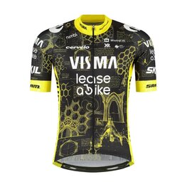 RAPIDGEAR Koszulka kolarska z krótkim rękawem - REPLICA VISMA TDF26 - czarny/żółty
