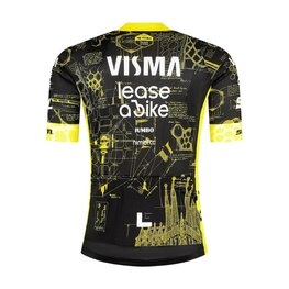 RAPIDGEAR Koszulka kolarska z krótkim rękawem - REPLICA VISMA TDF26 - czarny/żółty