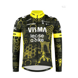 RAPIDGEAR Letnia koszulka kolarska z długim rękawem - REPLICA VISMA TDF26 - czarny/żółty