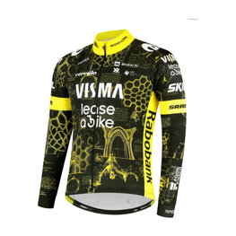 RAPIDGEAR Letnia koszulka kolarska z długim rękawem - REPLICA VISMA TDF26 - czarny/żółty