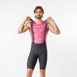 CASTELLI Krótkie spodnie kolarskie z szelkami - GIRO TROFEO 2 - szary
