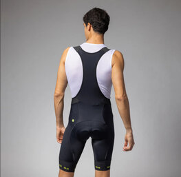 ALÉ Krótkie spodnie kolarskie z szelkami - STRADA 2.0 PR-E - czarny/żółty