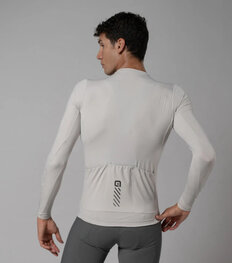 ALÉ Letnia koszulka kolarska z długim rękawem - COLOR BLOCK PRAGMA - beżowy