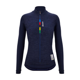 SANTINI Zimowa koszulka kolarska z długim rękawem - UCI OFFICIAL W - niebieski