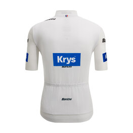 SANTINI Koszulka kolarska z krótkim rękawem - TOUR DE FRANCE - WHITE JERSEY - biały