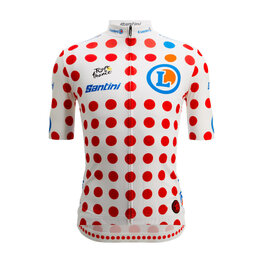 SANTINI Koszulka kolarska z krótkim rękawem - TOUR DE FRANCE - POLKA DOT JERSEY - kolorowy