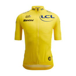 SANTINI Koszulka kolarska z krótkim rękawem - TOUR DE FRANCE - YELLOW JERSEY - żółty