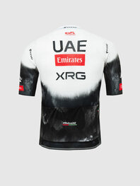 PISSEI Koszulka kolarska z krótkim rękawem - UAE TEAM EMIRATES 2025 REPLICA - biały/czarny