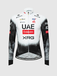 PISSEI Zimowa koszulka kolarska z długim rękawem - UAE TEAM EMIRATES - XRG 2025 REPLICA - biały/czarny