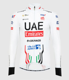 PISSEI Zimowa koszulka kolarska z długim rękawem - UAE TEAM EMIRATES 2024 - biały