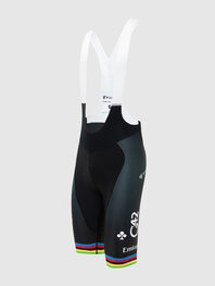 PISSEI Krótkie spodnie kolarskie z szelkami - TADEJ POGACAR WORLD CHAMP REPLICA - czarny