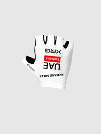 PISSEI Kolarskie rękawiczki z krótkimi palcami - UAE TEAM EMIRATES XRG 2025 - biały/czarny