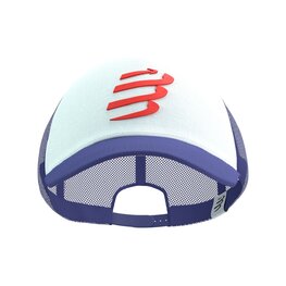COMPRESSPORT Czapka kolarska - TRUCKER CUP - niebieski/biały