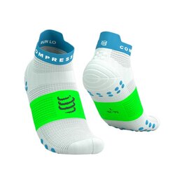 COMPRESSPORT Kolarskie skarpetki do kostki - PRO RACING SOCKS V4.0 RUN - biały/zielony