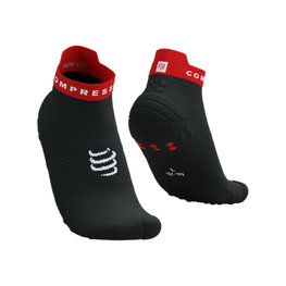 COMPRESSPORT Kolarskie skarpetki do kostki - PRO RACING V4.0 RUN LOW - czarny/czerwony