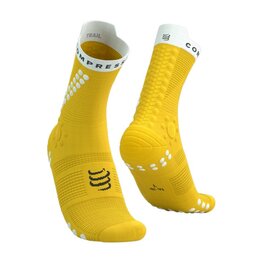 COMPRESSPORT Kolarskie klasyczne skarpetki - PRO RACING SOCKS V4.0 TRAIL - żółty