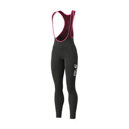 ALÉ Długie spodnie kolarskie z szelkami - WINTER LADY - czarny