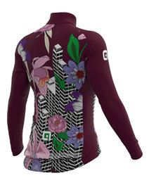 ALÉ Zimowa koszulka kolarska z długim rękawem - PR-R CITY LADY WNT - bordowy