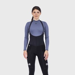 ALÉ Długie spodnie kolarskie z szelkami - FUTURE WARM LADY - czarny