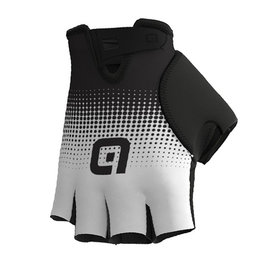 ALÉ Kolarskie rękawiczki z krótkimi palcami - DOTS  - czarny/biały