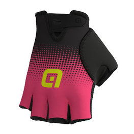 ALÉ Kolarskie rękawiczki z krótkimi palcami - DOTS  - różowy/czarny