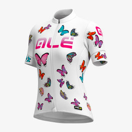 ALÉ Krótka koszulka kolarska i spodenki - BUTTERFLY LADY - kolorowy/biały
