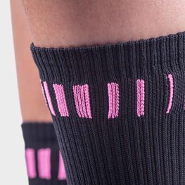 ALÉ Kolarskie klasyczne skarpetki - LOGO Q-SKIN  - czarny/różowy