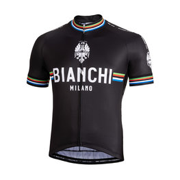 BIANCHI MILANO Koszulka kolarska z krótkim rękawem - NEW PRIDE - biały/czarny