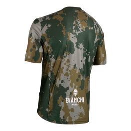 BIANCHI MILANO Koszulka kolarska z krótkim rękawem - POZZILLO MTB - zielony/brązowy