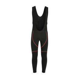 Długie spodnie kolarskie z szelkami - FLEX WINTER - czerwony/czarny