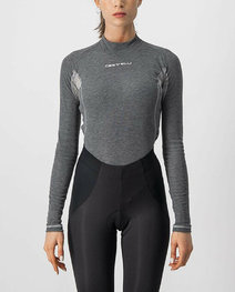 CASTELLI Kolarska koszulka z długim rękawem - FLANDERS 2 WARM LADY - szary