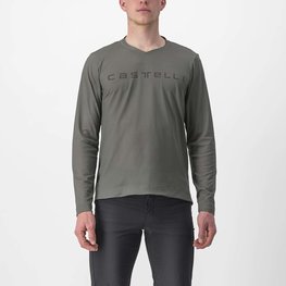 CASTELLI Letnia koszulka kolarska z długim rękawem - TRAIL TECH 2 - szary