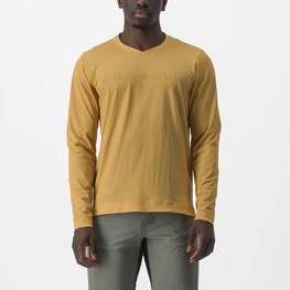 CASTELLI Letnia koszulka kolarska z długim rękawem - TRAIL TECH 2 - żółty