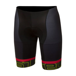 CASTELLI Krótkie spodnie kolarskie bez szelek - VOLO - żółty/czarny/czerwony