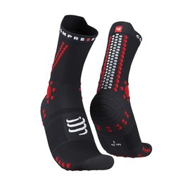 COMPRESSPORT Kolarskie klasyczne skarpetki - PRO RACING 4.0 TRAIL - czarny/czerwony
